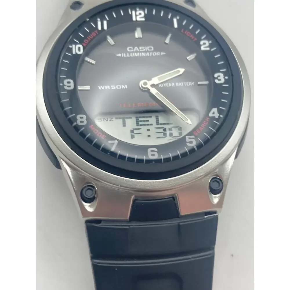 Casio Telememo Sports Analog Digital Combo Mens Watch 40mm - Adjustable -WR 50m
